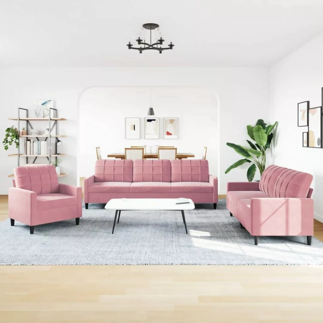 vidaXL Sofa 3-tlg. Sofagarnitur mit Kissen günstig online kaufen