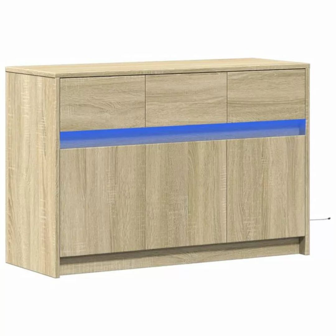 vidaXL TV-Schrank TV-Schrank mit LED-Beleuchtung Sonoma-Eiche 91x34x61 cm ( günstig online kaufen