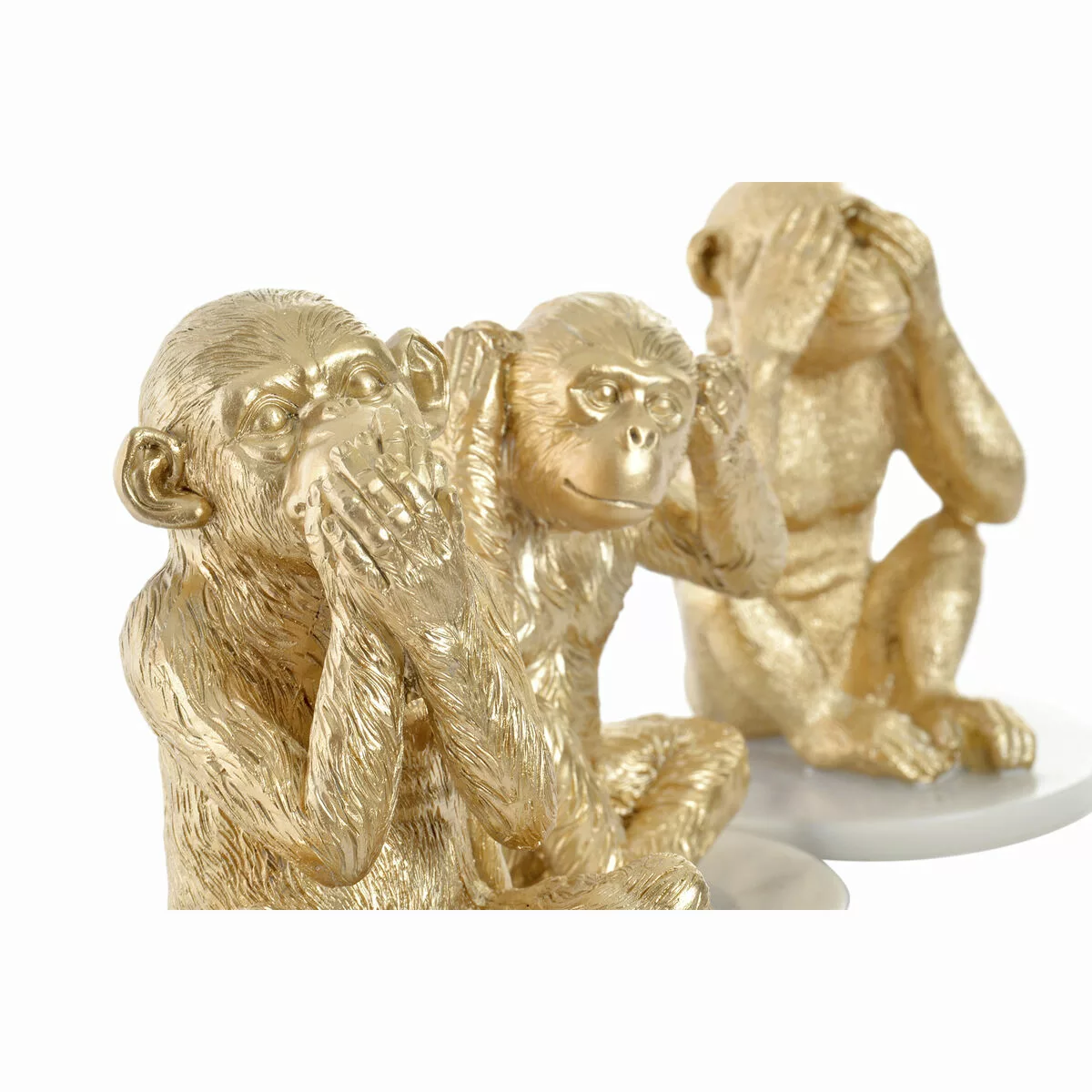 Deko-figur Dkd Home Decor Golden Weiß Harz Marmor Tropical Affen (10,5 X 10 günstig online kaufen