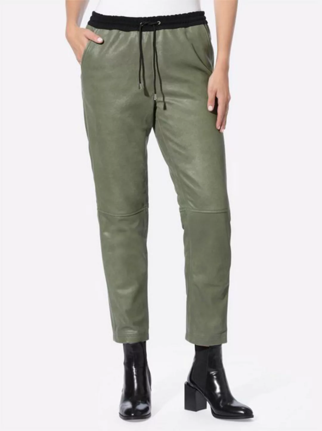 heine Jerseyhose Leder-Jogpants Innenbeinlänge ca. 68 cm günstig online kaufen