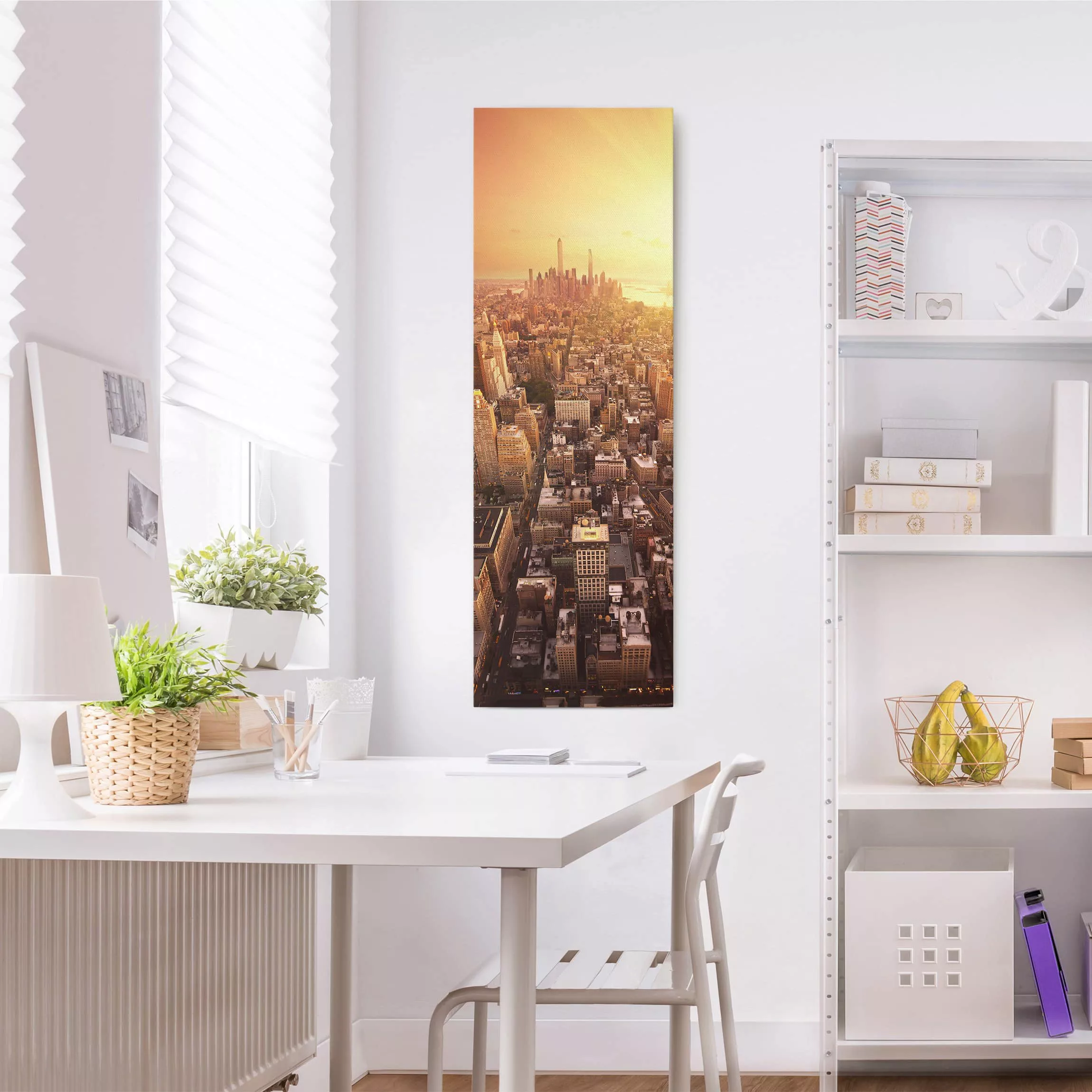 Leinwandbild Architektur & Skyline - Hochformat Goldene Stadt günstig online kaufen