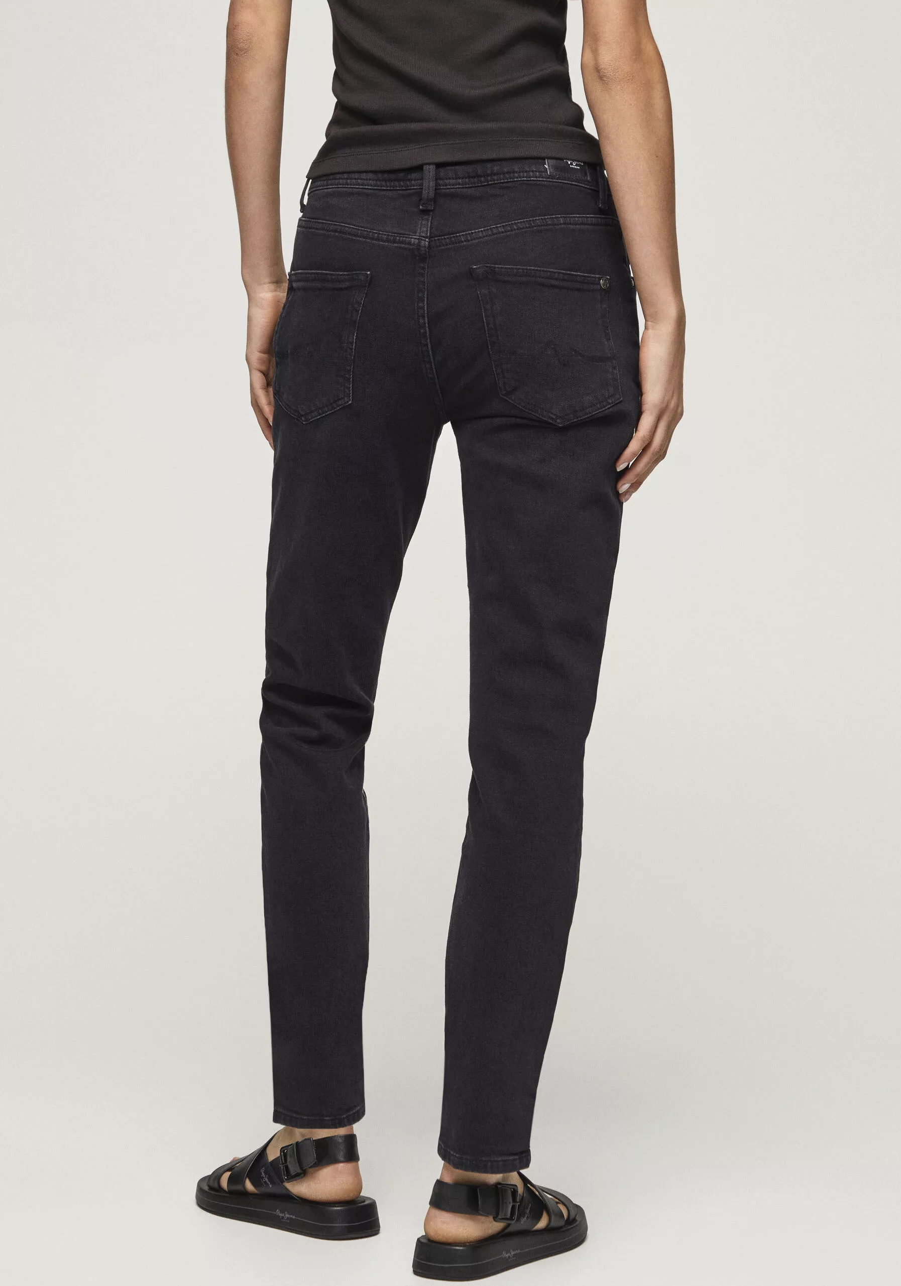 Pepe Jeans Damen Jeans VIOLET - Relaxed Fit Tapered Leg - Schwarz - Black S günstig online kaufen