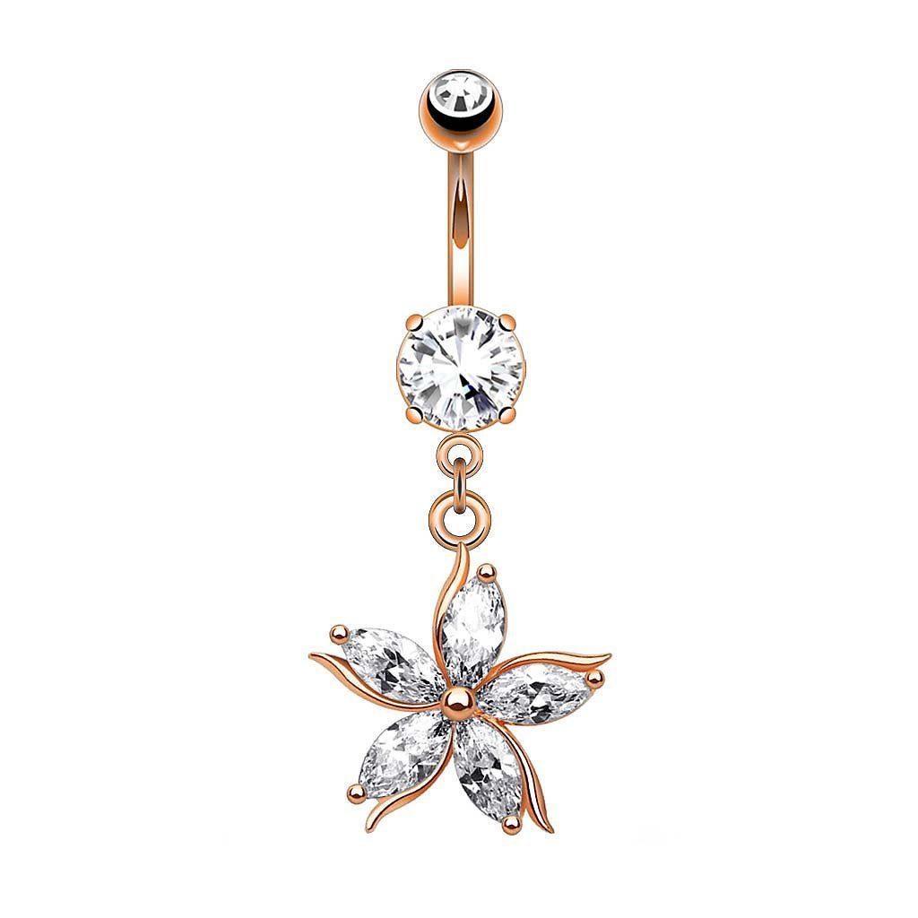Taffstyle Bauchnabelpiercing Piercing Chirurgenstahl Kristall Blumen, günstig online kaufen