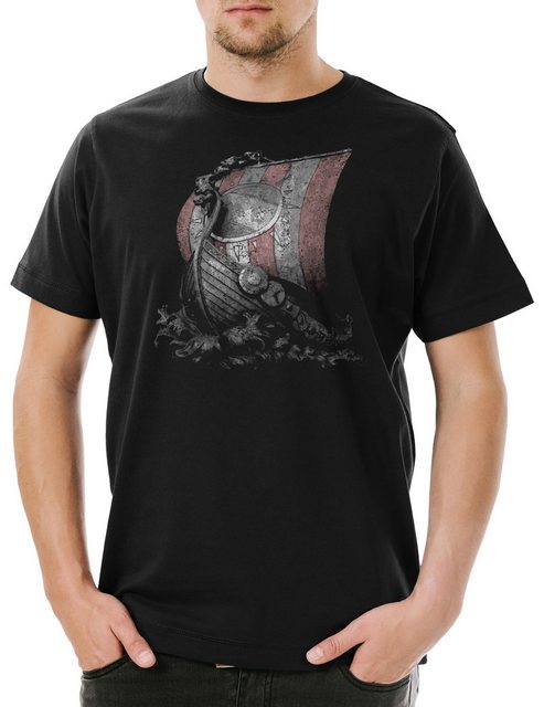 Urban Backwoods Print-Shirt Viking Ship I Herren T-Shirt Vikings Schiff Wik günstig online kaufen