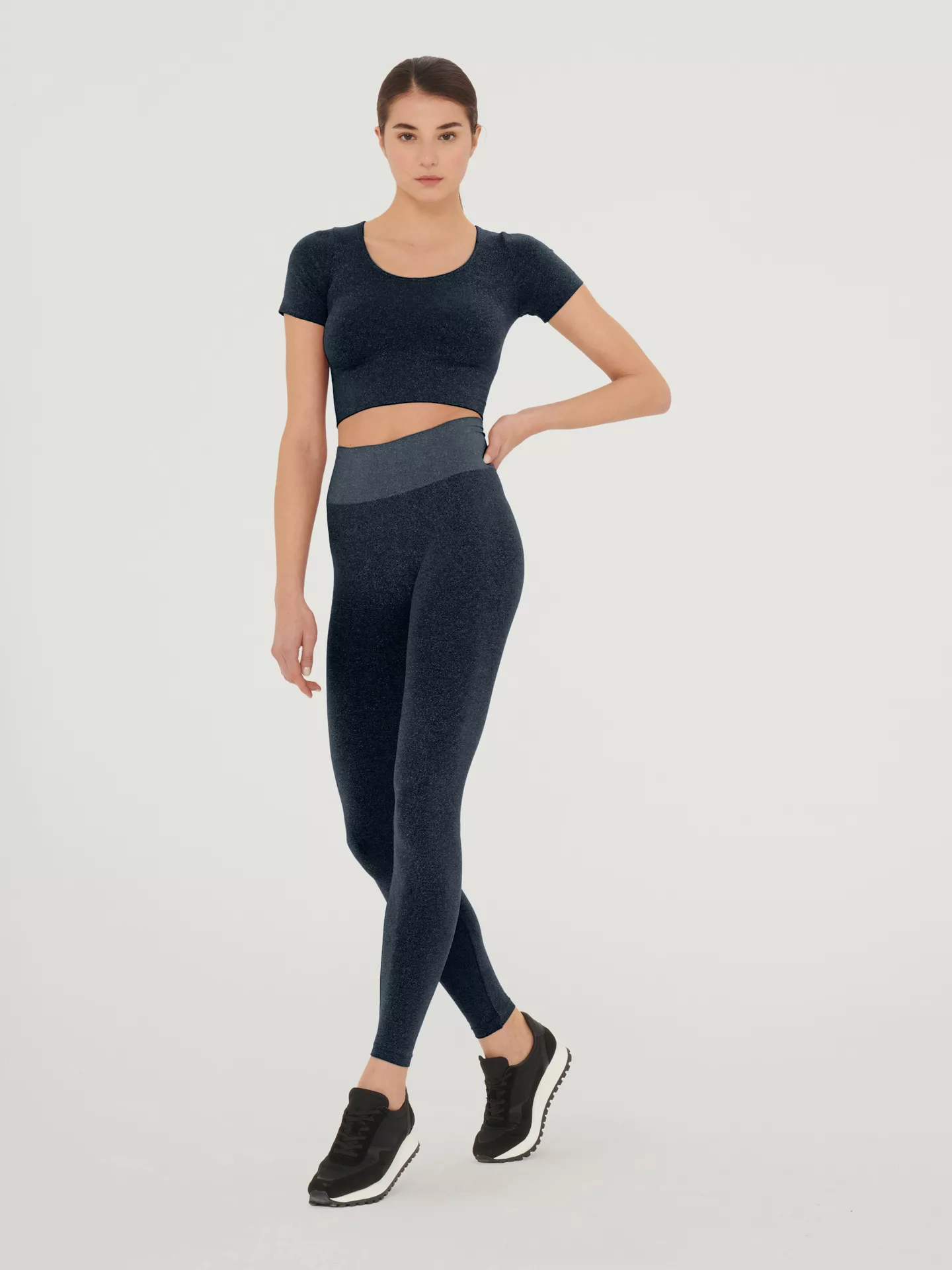 Wolford - Shiny Leggings, Frau, black/pewter, Größe: L günstig online kaufen