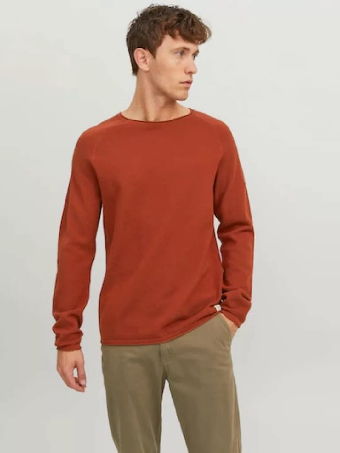 Jack & Jones Rundhalspullover "JJEHILL KNIT CREW NECK NOOS" günstig online kaufen