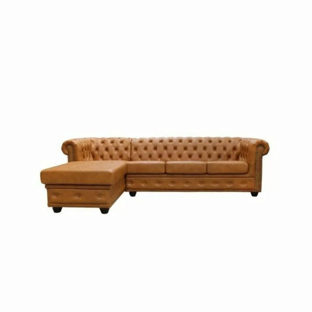 JVmoebel Sofa Braunes Chesterfield Ecksofa Moderne Couch Ledersofa Neu, Mad günstig online kaufen
