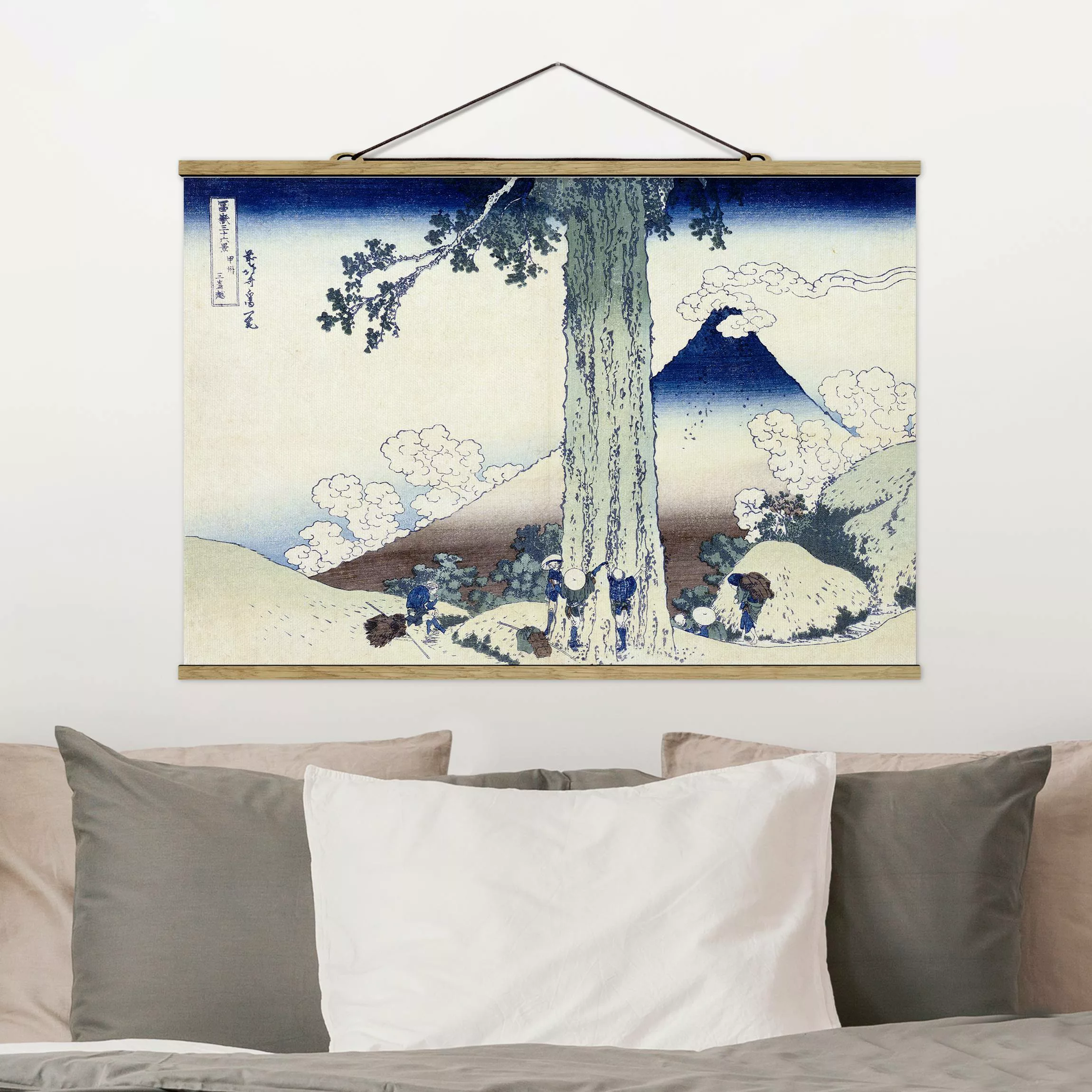 Stoffbild Kunstdruck mit Posterleisten - Querformat Katsushika Hokusai - Mi günstig online kaufen