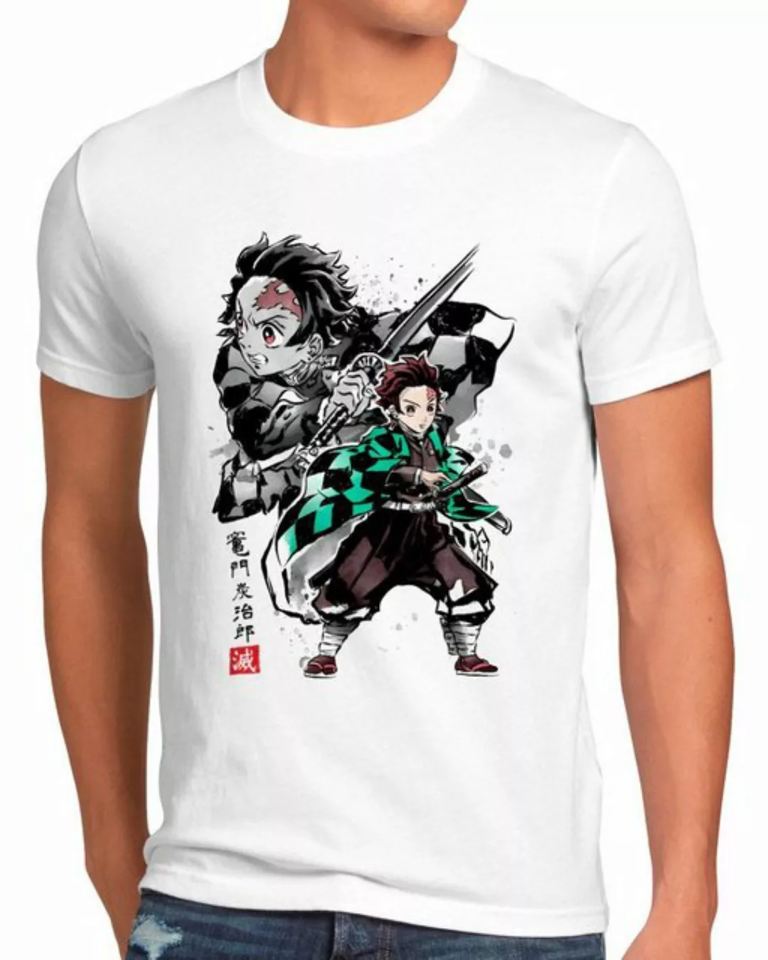 style3 T-Shirt Inked Tanjiro ujutsu kaisen anime japan manga günstig online kaufen