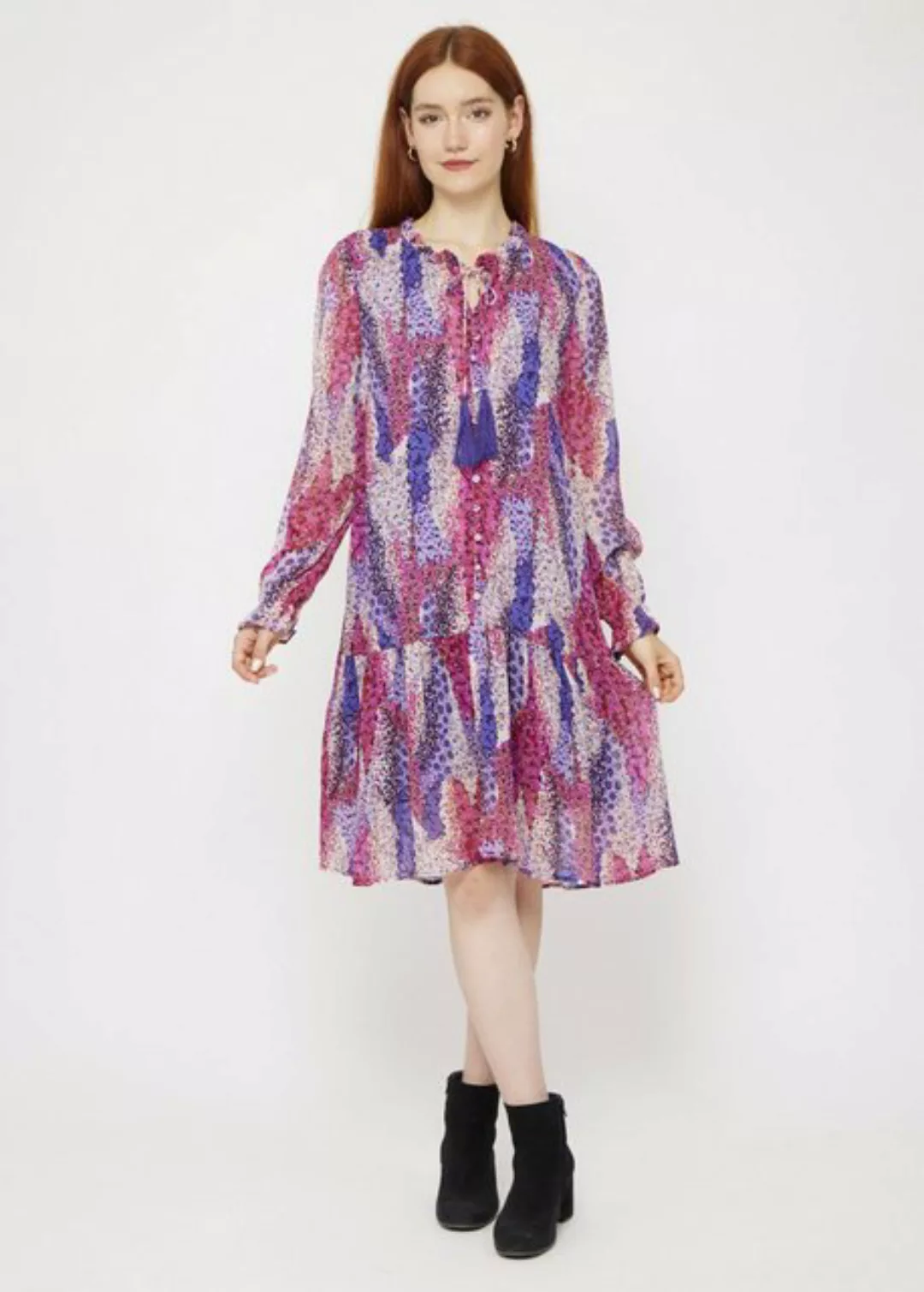 VICCI Germany A-Linien-Kleid mit hübschem Blumenmuster, Rundhalsausschnitt günstig online kaufen