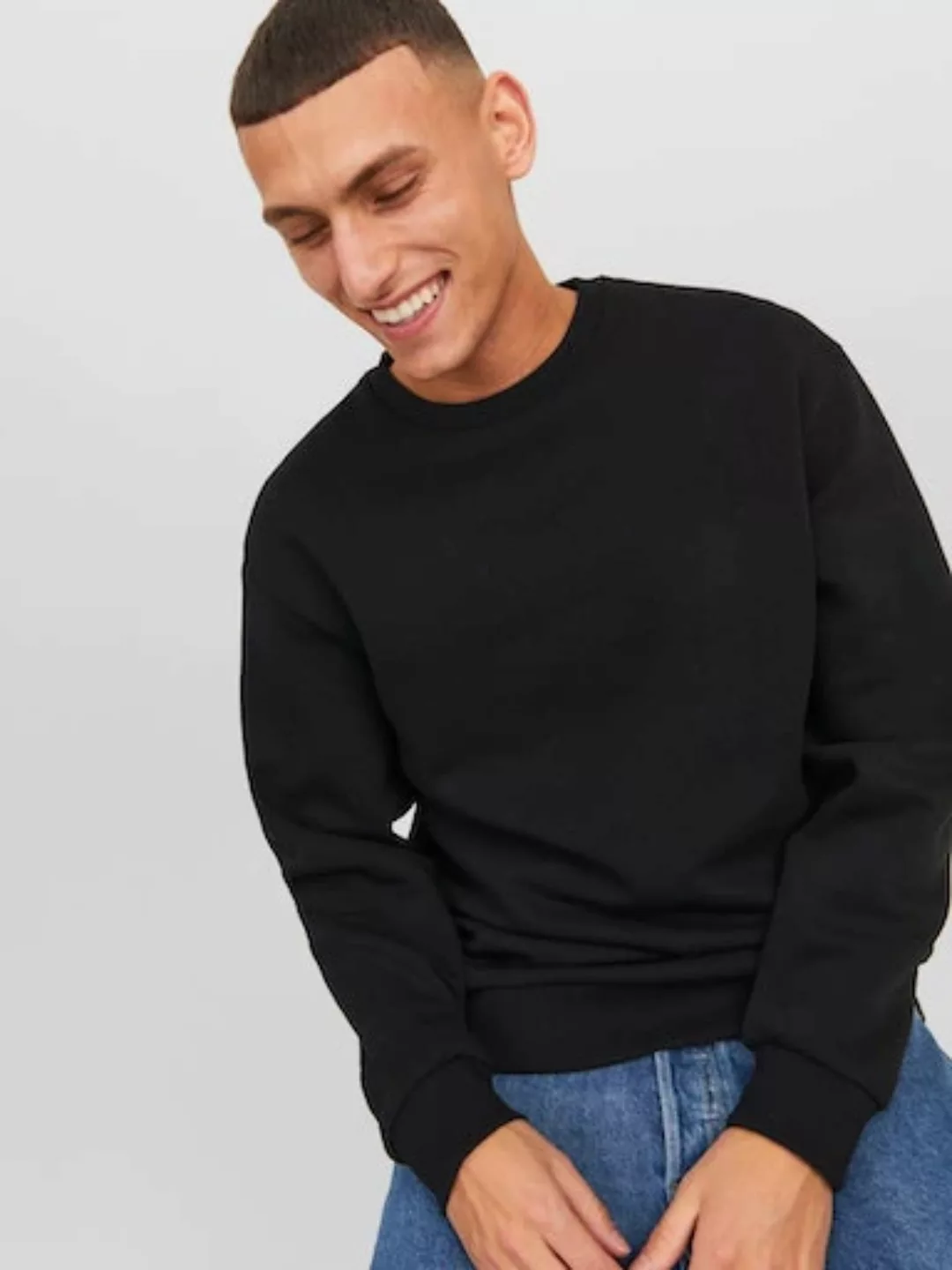 Jack & Jones Sweatshirt JJEBRADLEY SWEAT CREW NOOS mit Rippbündchen günstig online kaufen