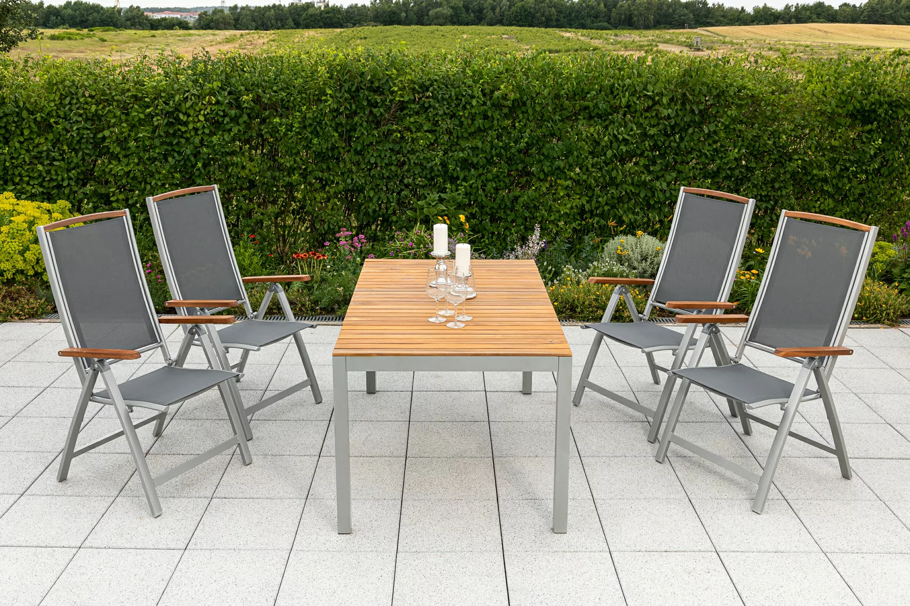 MERXX Garten-Essgruppe ""Siena"", (Set, 5 tlg., 5-fach verstellbare Rückenl günstig online kaufen