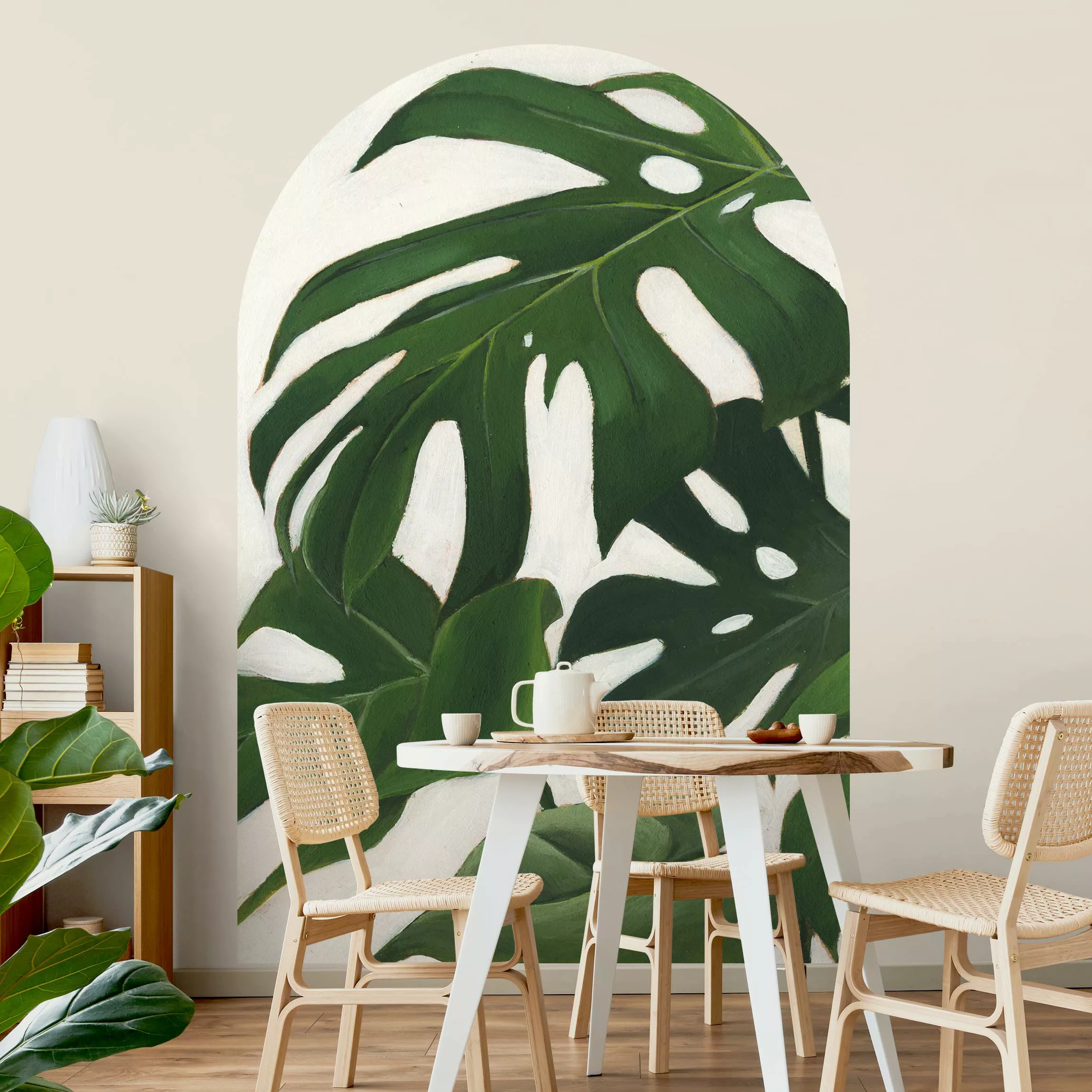 Rundbogen Tapete Lieblingspflanzen - Monstera günstig online kaufen