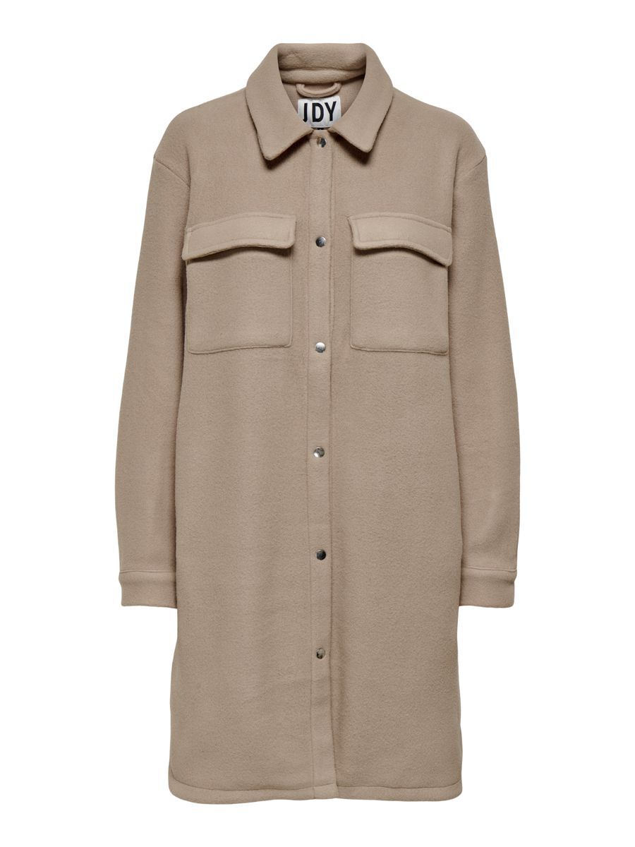 ONLY Lange Einfarbige Jacke Damen Grau günstig online kaufen