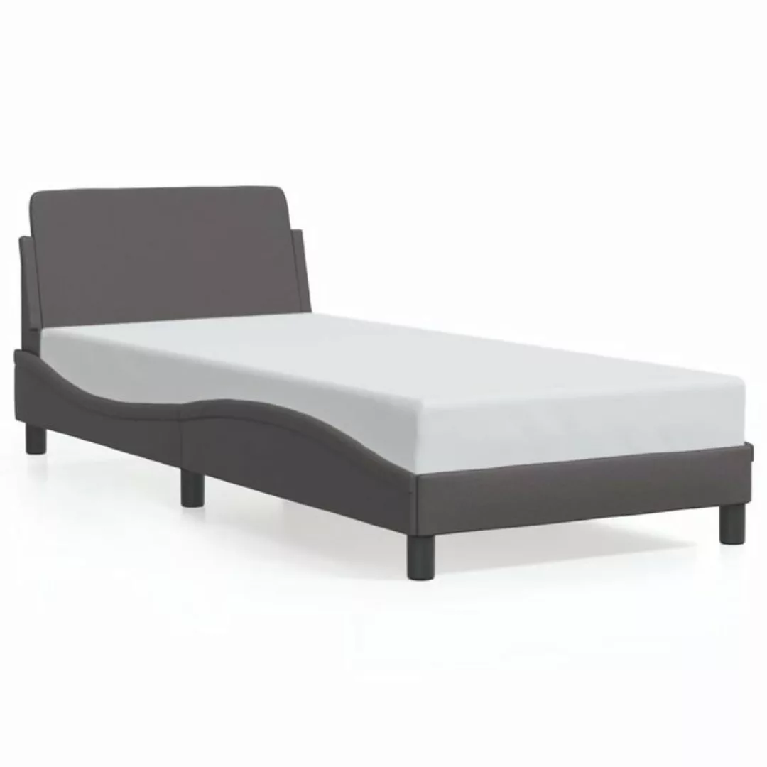 vidaXL Bett Bettgestell mit Kopfteil Grau 80x200 cm Kunstleder günstig online kaufen