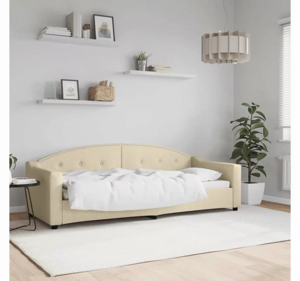 vidaXL Gästebett Tagesbett Creme 80x200 cm Stoff Gästebett Schlafsofa Beige günstig online kaufen