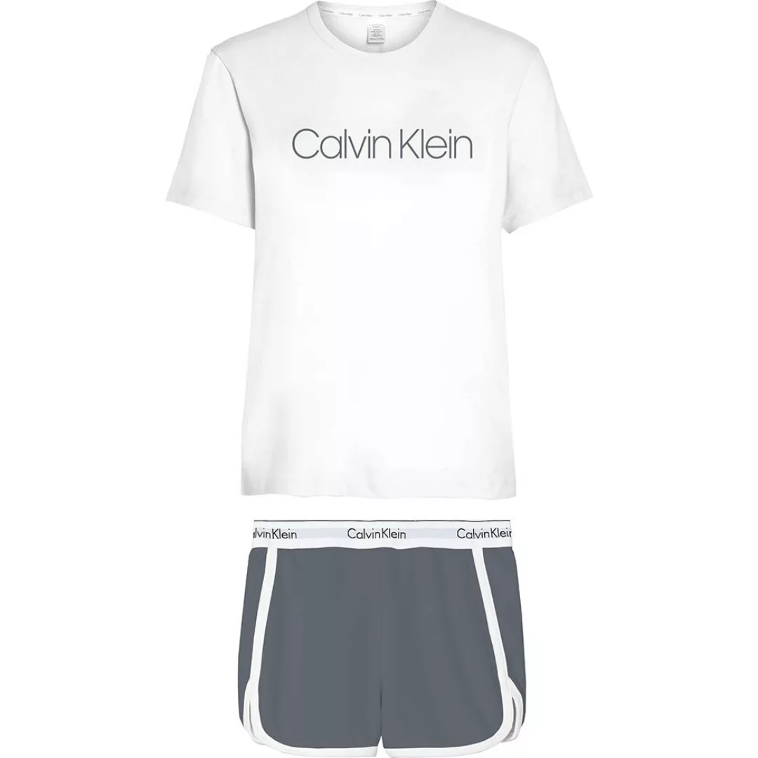 Calvin Klein – Modern Cotton – Lounge-Set mit T-Shirt und Shorts in Grau un günstig online kaufen
