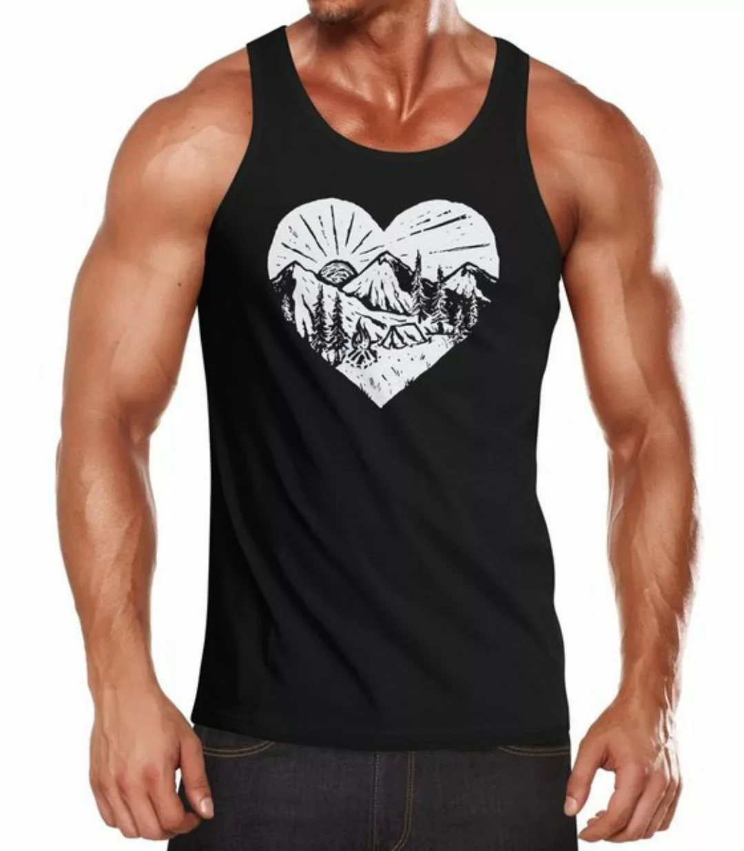 Neverless Tanktop Herren Tank-Top Wandern Berge Naturfreund Adventure Campi günstig online kaufen