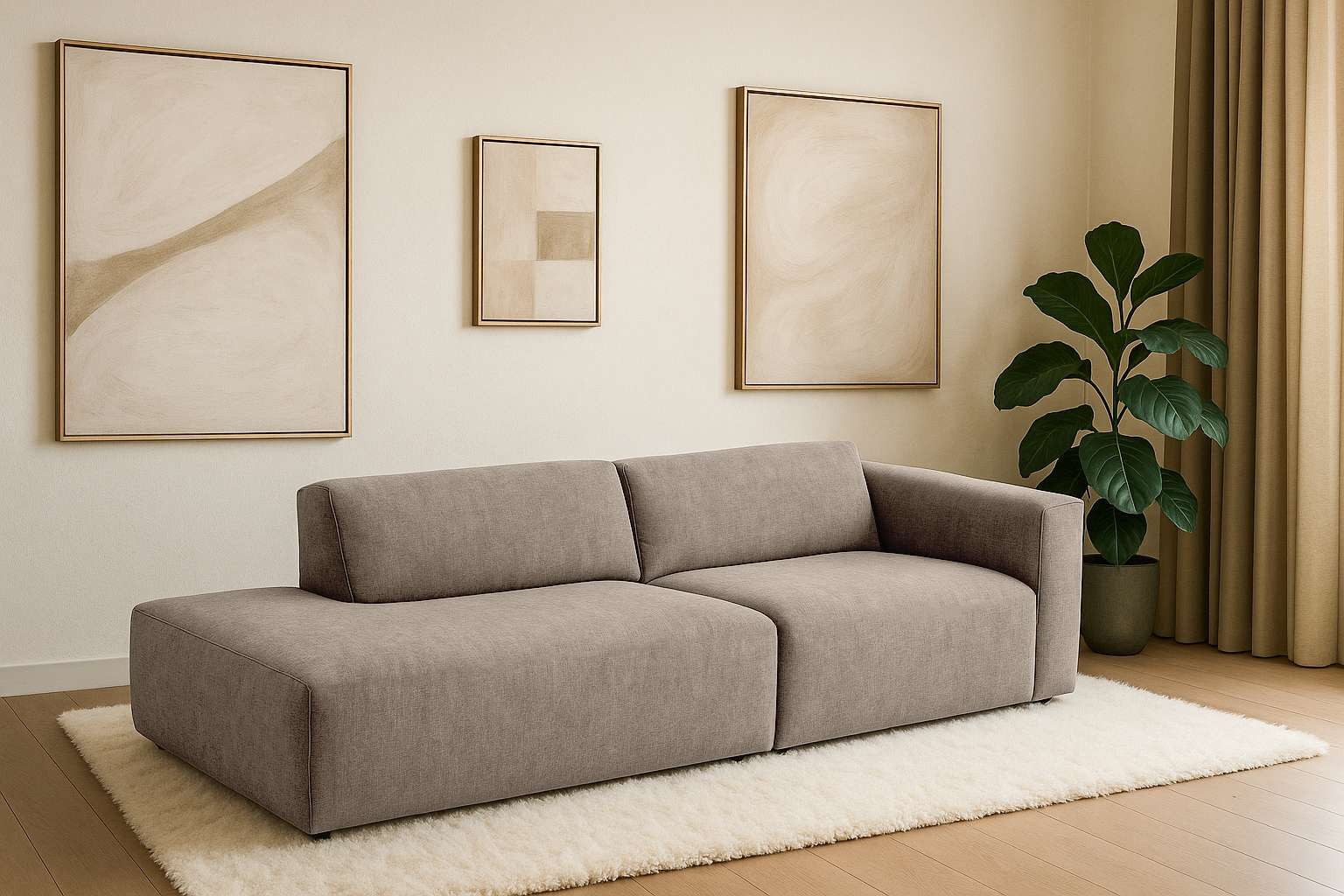 andas 2-Sitzer "Noord mit Kedernaht, Breite 227 cm", mit Kedernaht, Breite günstig online kaufen