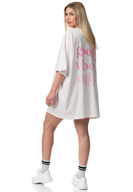 Worldclassca T-Shirt Worldclassca Oversized VIBES Print T-Shirt lang Tee So günstig online kaufen