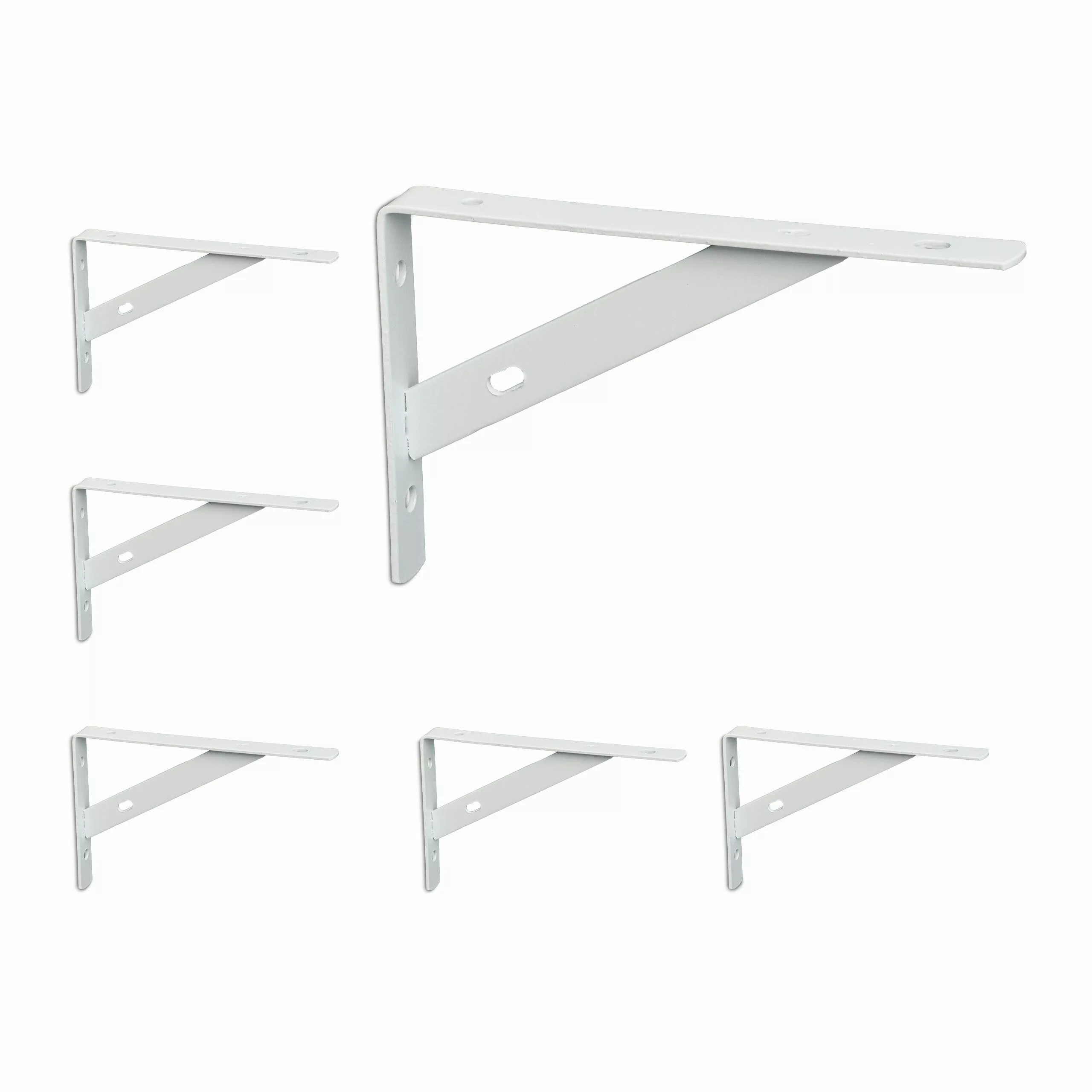 relaxdays Wandregalhalter Regalträger 6er Set, Weiß günstig online kaufen