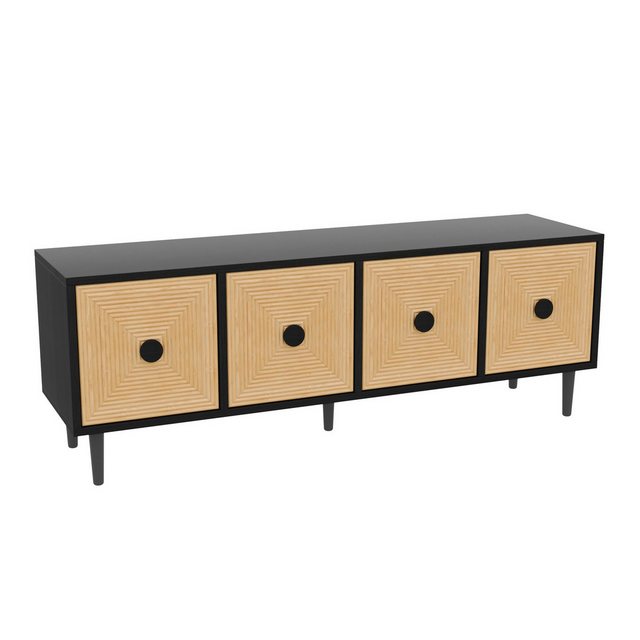 Gotagee TV-Schrank Wohnzimmerschrank 150x55 cm niedriges TV-Lowboard Schlie günstig online kaufen