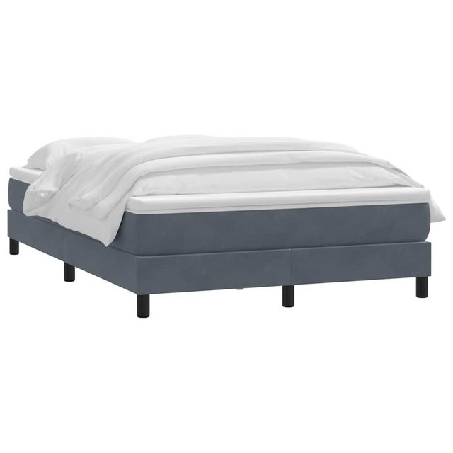 vidaXL Bett Boxspringbett mit Matratze Dunkelgrau 160x220 cm Samt günstig online kaufen