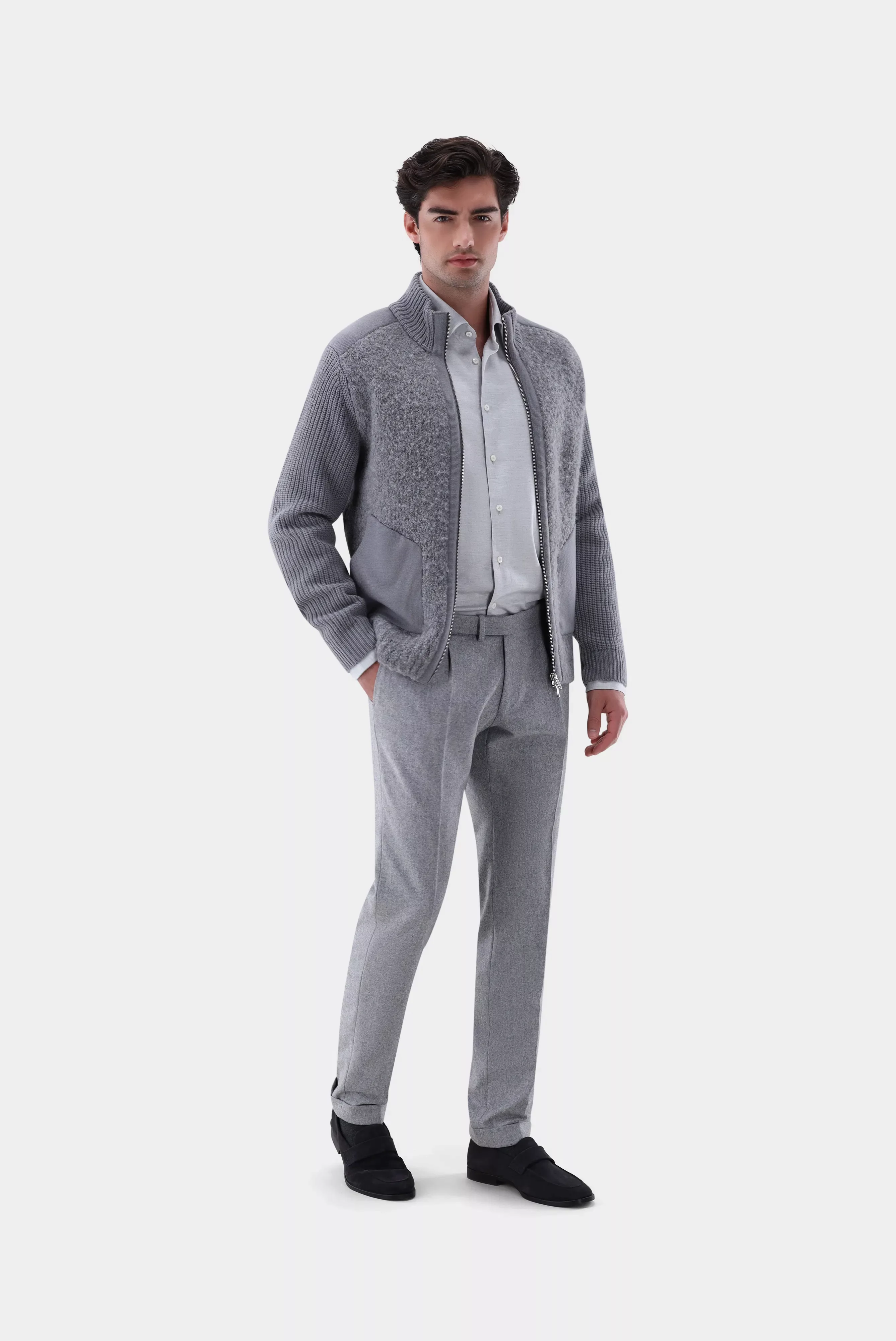 Strickjacke mit Teddy Struktur günstig online kaufen