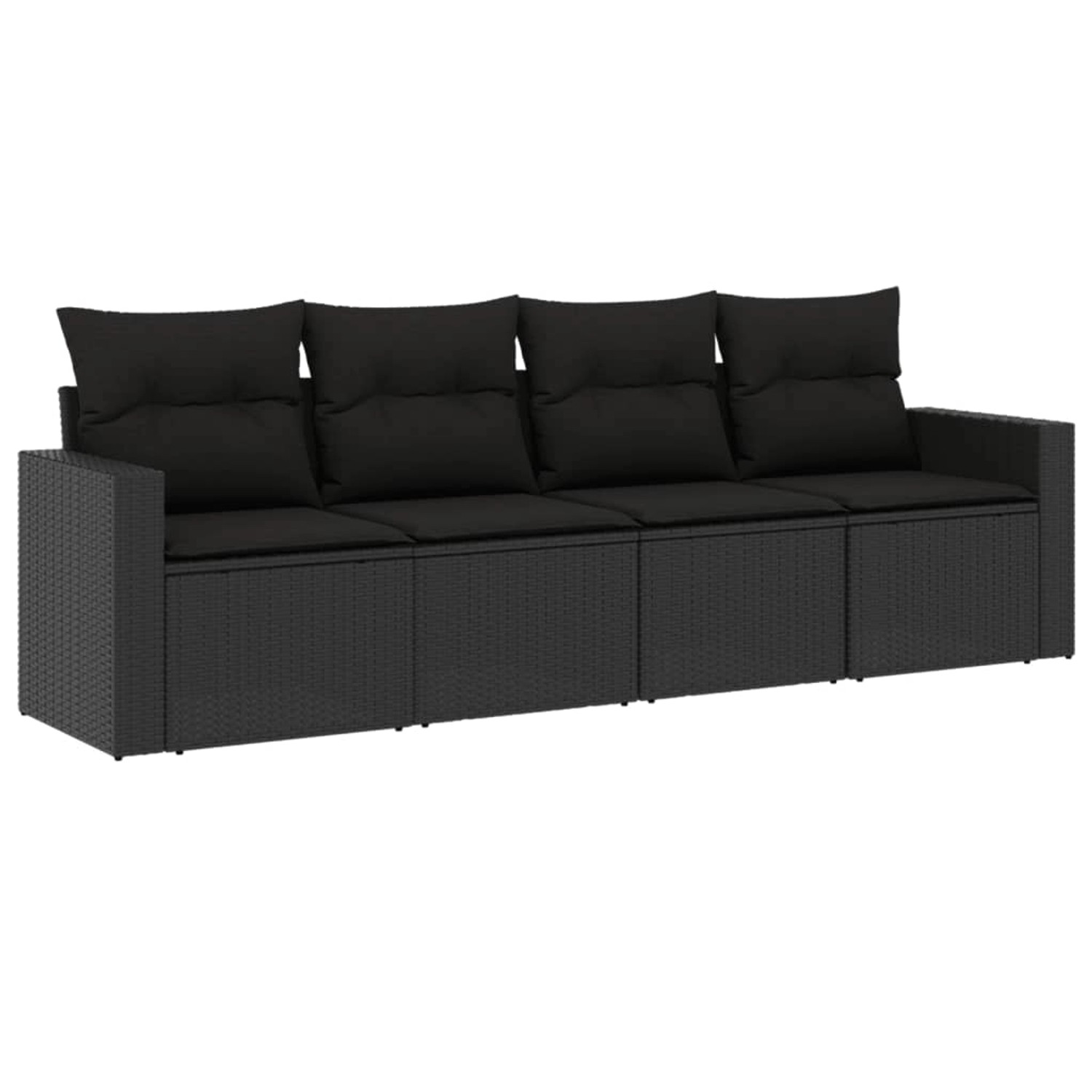 vidaXL 4-tlg Garten-Sofagarnitur mit Kissen Schwarz Poly Rattan Modell 11 günstig online kaufen