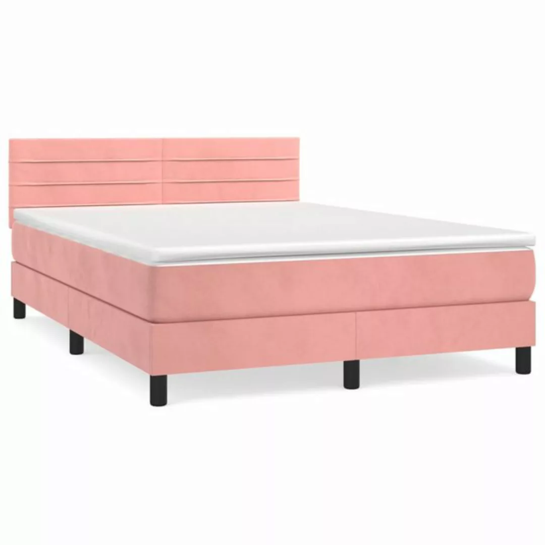 vidaXL Boxspringbett Bett Boxspringbett mit Matratze Samt (140 x 200 cm, Ro günstig online kaufen