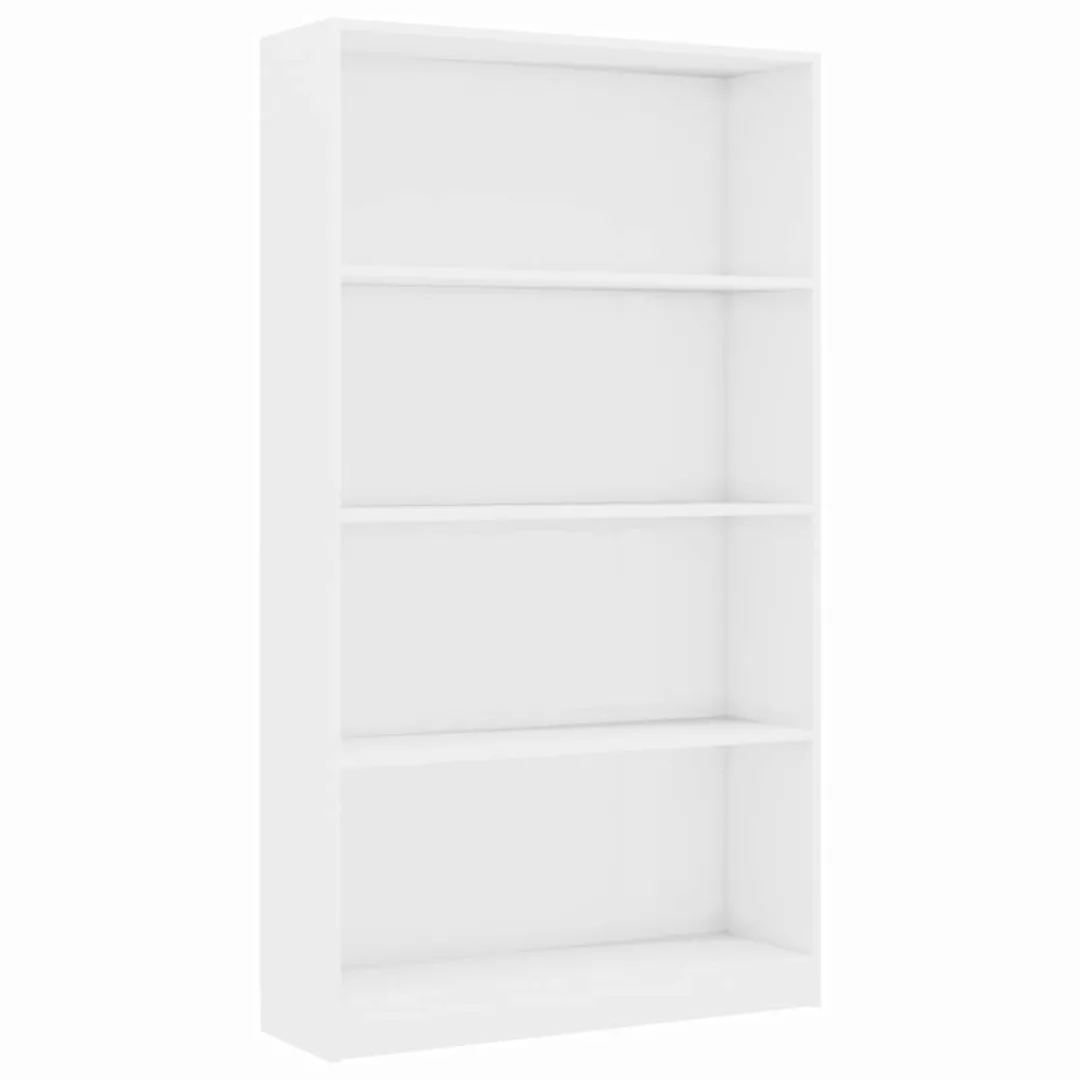 Bücherregal 4 Fächer Hochglanz-weiß 80 X 24 X 142 Cm Spanplatte günstig online kaufen