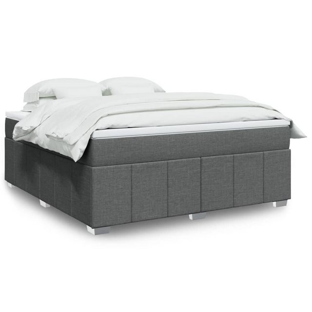 vidaXL Boxspringbett, Boxspringbett mit Matratze Dunkelgrau 180x200 cm Stof günstig online kaufen