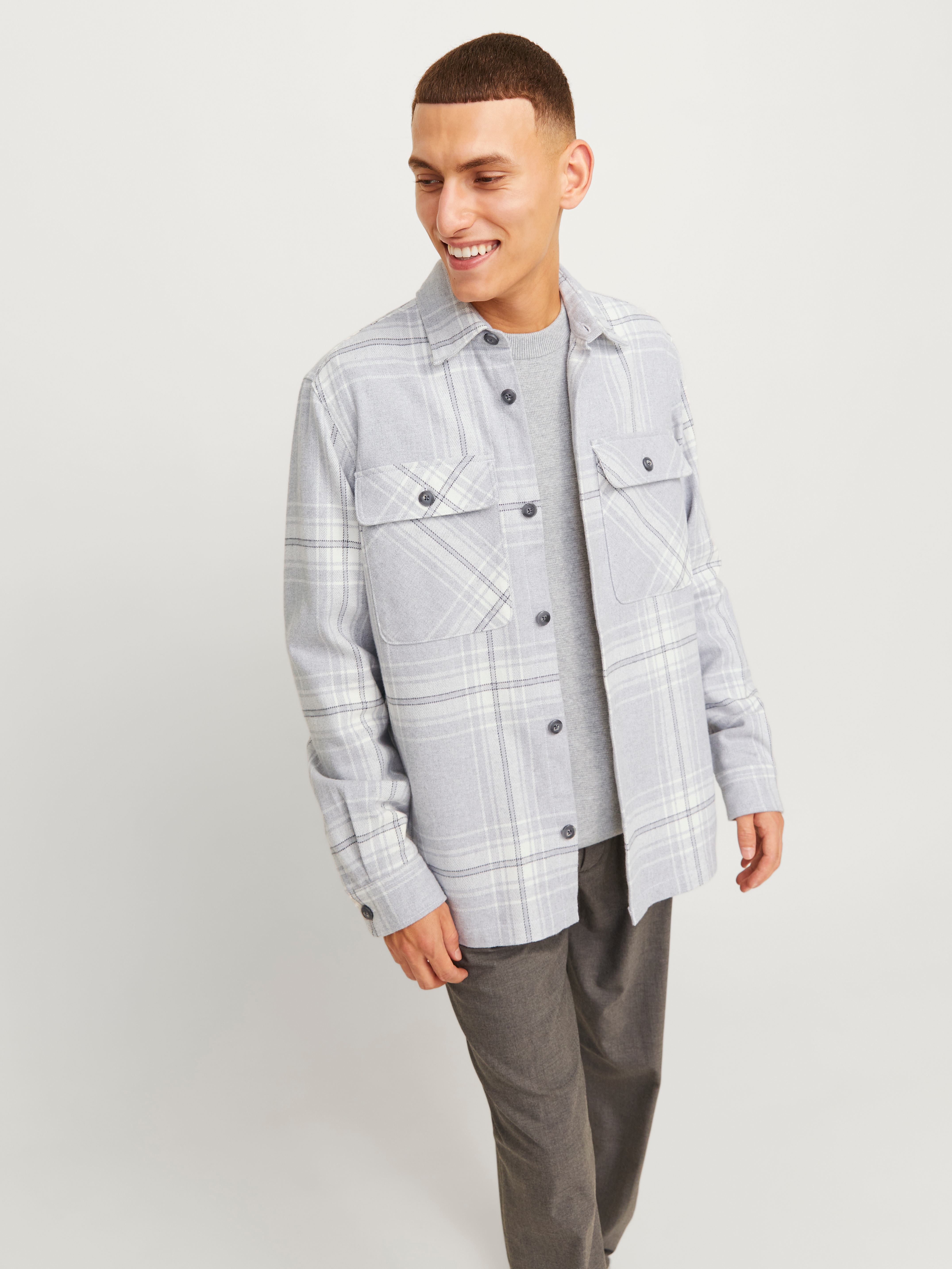 Jack & Jones Langarmhemd JPRRAYMOND MELANGE CHECK LS OVERSHIRT SN günstig online kaufen