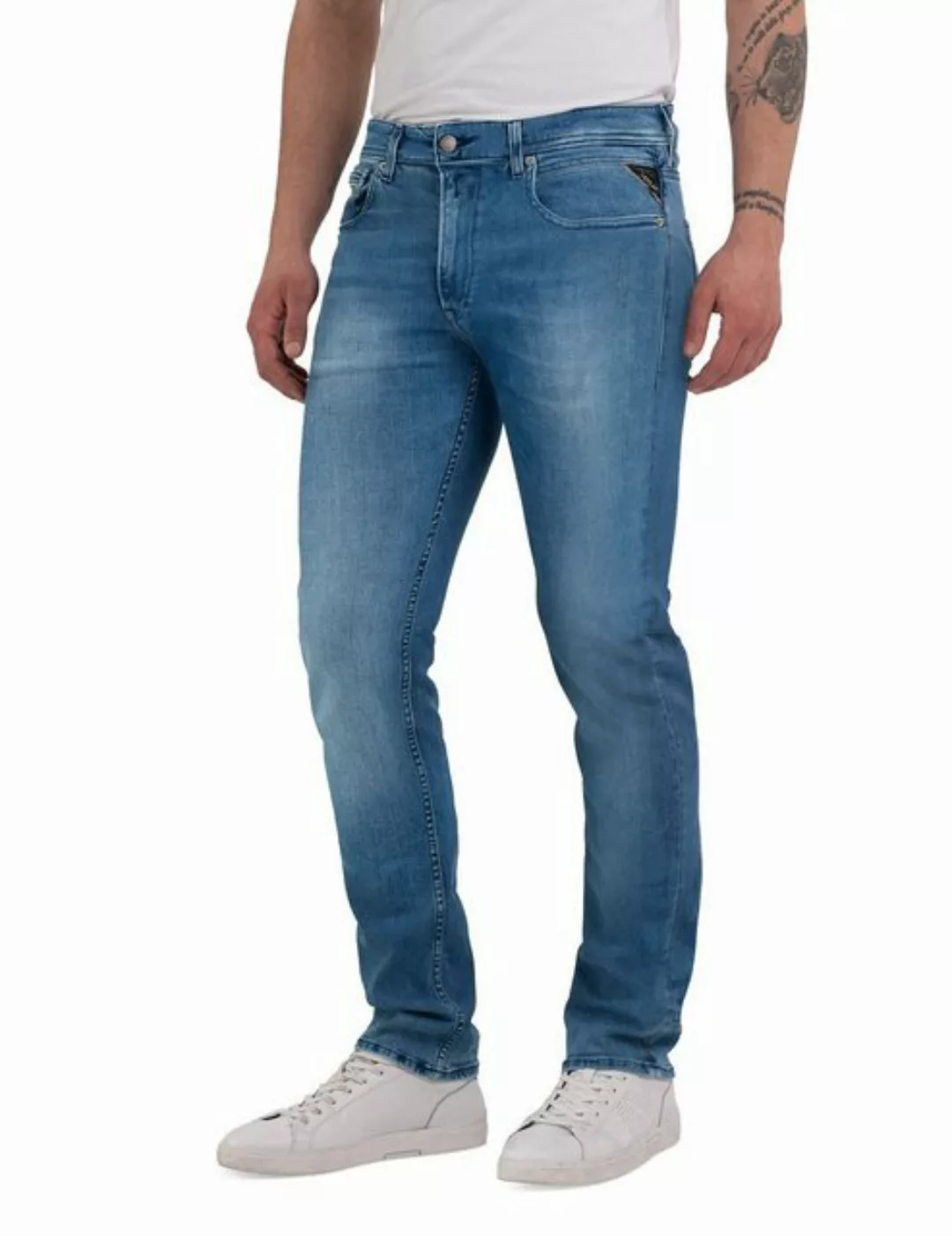 Replay Herren Jeans GROVER Straight Fit - Slim Leg - Blau - Medium Blue Den günstig online kaufen