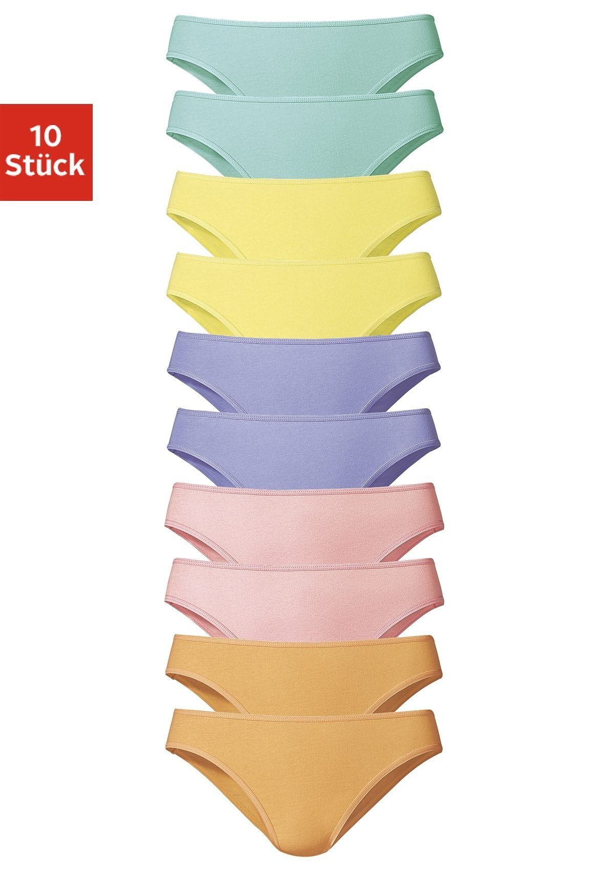 Vivance Bikinislip (Packung, 10-St) schöner Basicartikel günstig online kaufen