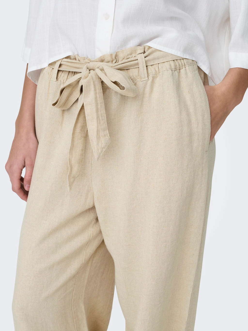 JDY Culotte "JDYSAY MW LINEN BELT PANT WVN NOOS" günstig online kaufen