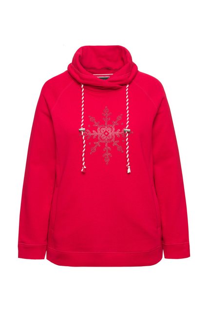 Ulla Popken Sweatshirt Sweatshirt Eisstern Stehkragen Taschen Langarm günstig online kaufen