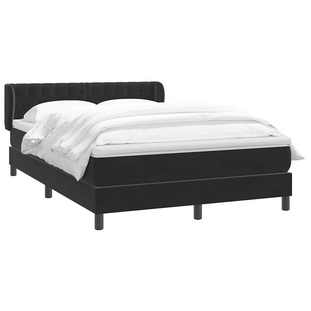 vidaXL Bett Boxspringbett mit Matratze Schwarz 140x210 cm Samt günstig online kaufen