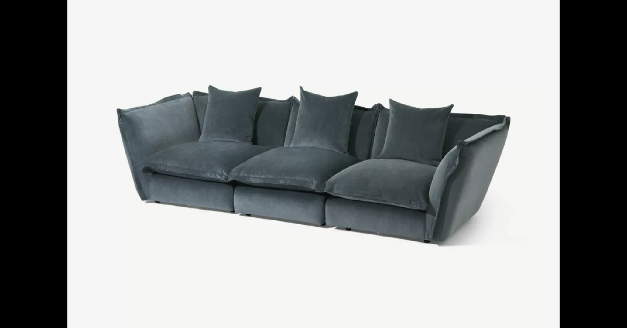 Fernsby 3-Sitzer Sofa, Chenille in Atlantikblau - MADE.com günstig online kaufen