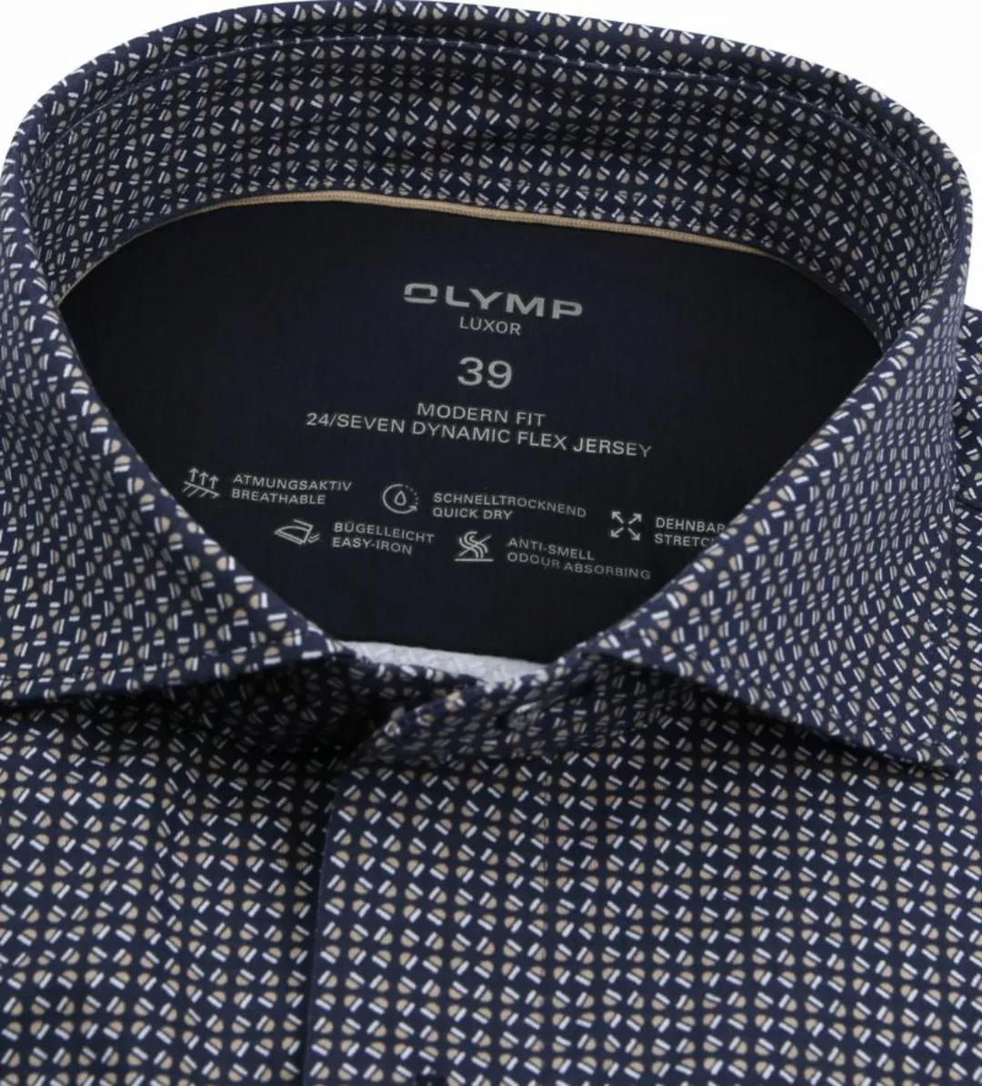 OLYMP Luxor Hemd Figuren Navy - Größe 38 günstig online kaufen