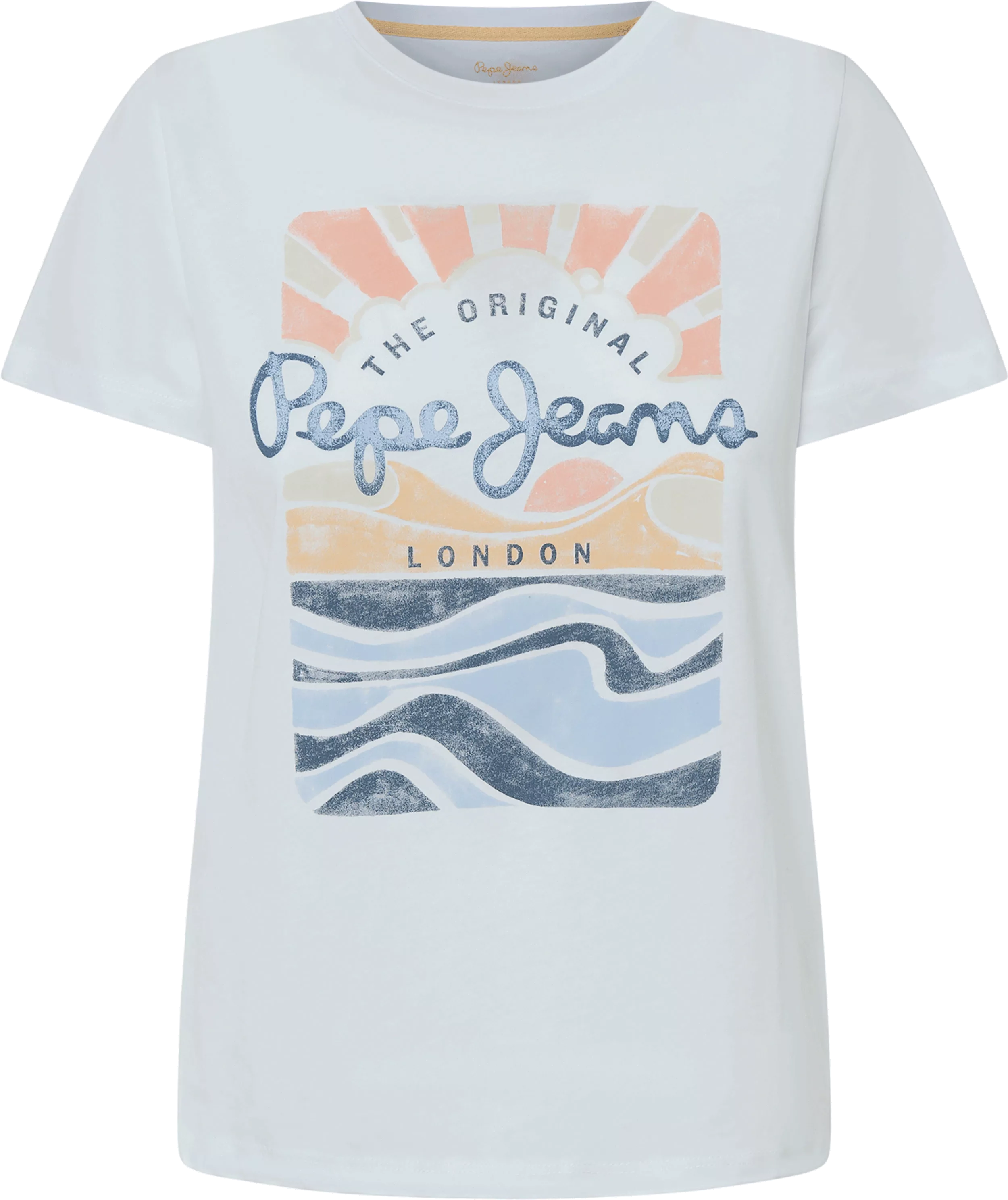 Pepe Jeans T-Shirt PJ-ESHA mit großem, sommerlichem Frontprint günstig online kaufen
