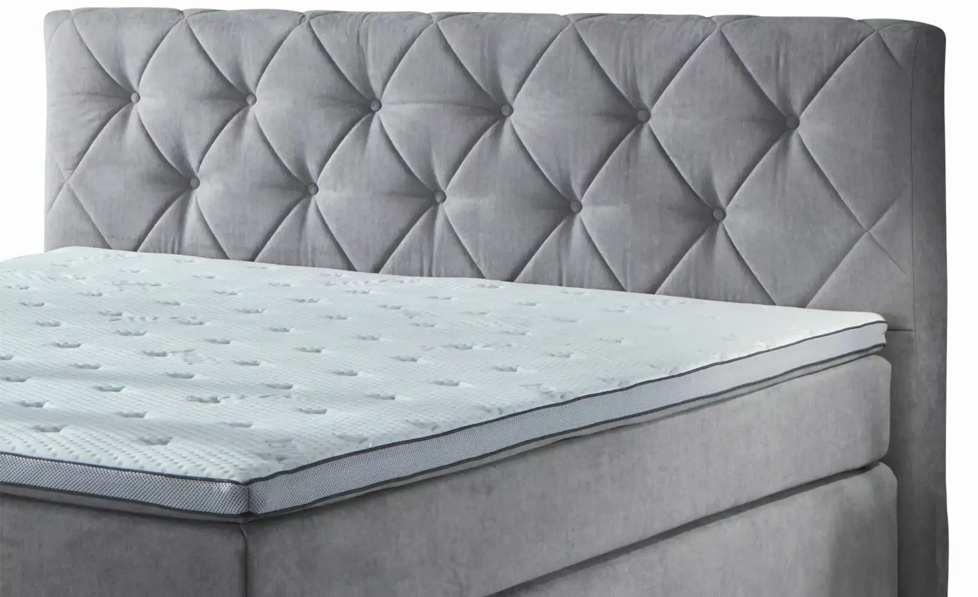 uno Boxspringbett  Baker ¦ grau ¦ Maße (cm): B: 190 H: 110 Betten > Boxspri günstig online kaufen