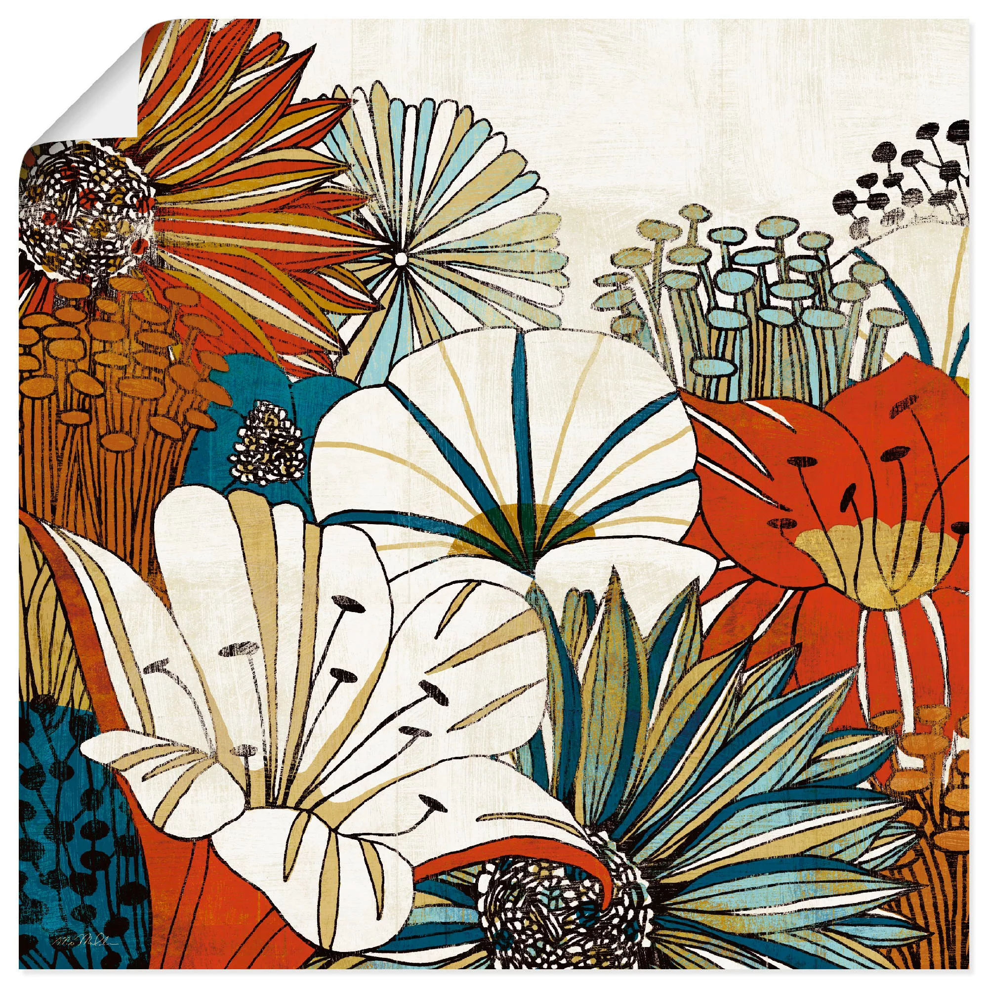 Artland Wandbild "Zeitgenössischer Garten I", Blumen, (1 St.), als Leinwand günstig online kaufen
