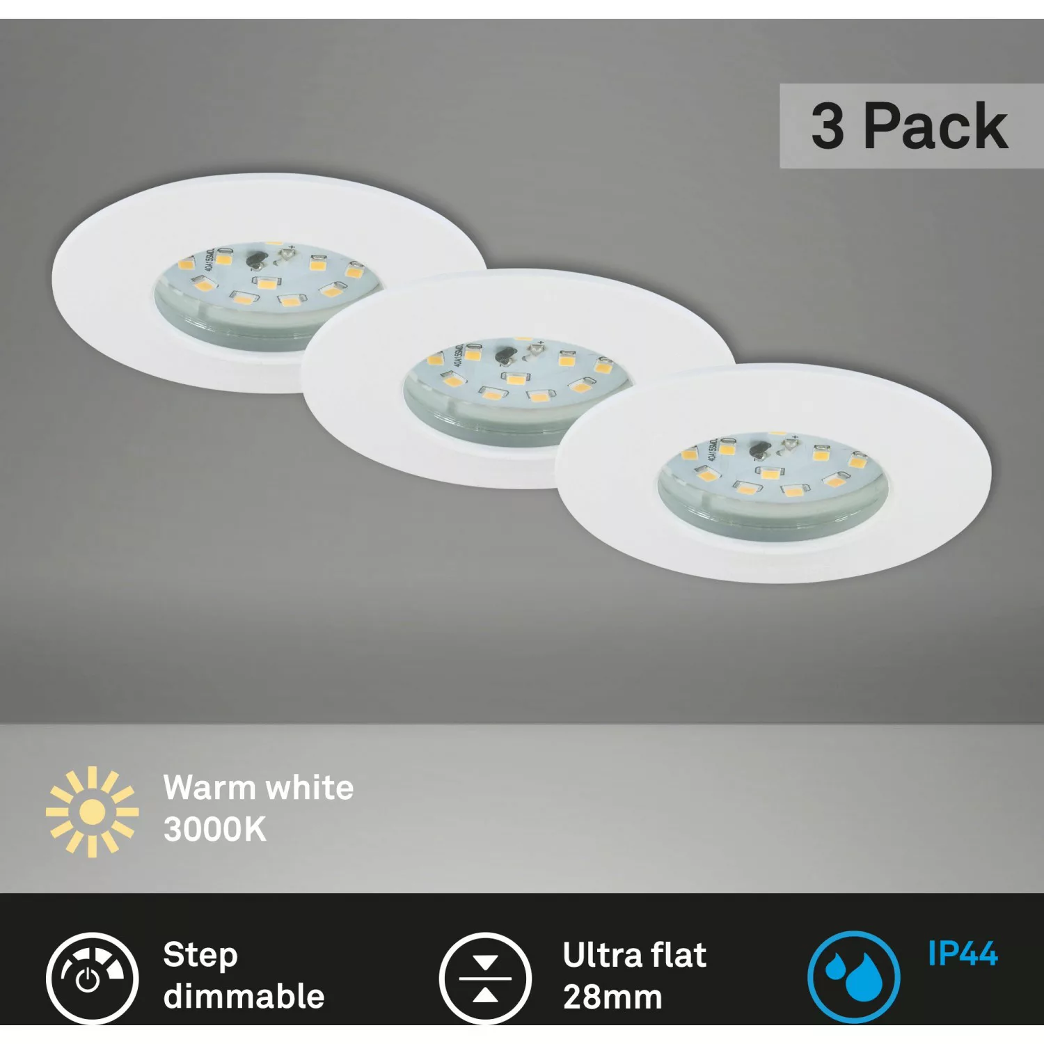 Briloner LED-Einbaustrahler Attach Dim 3er Weiß Ø 7,5 cm günstig online kaufen