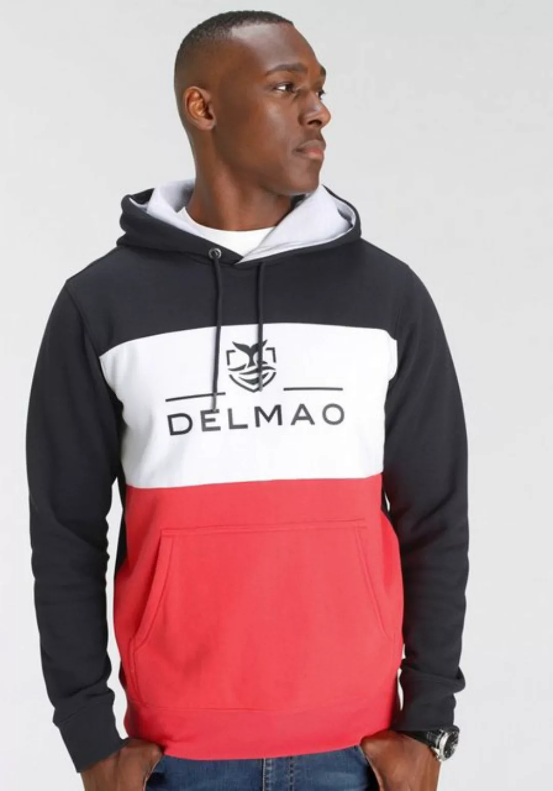 DELMAO Kapuzensweatshirt Langarm, lockere Passform, Colourblocking-Optik, m günstig online kaufen