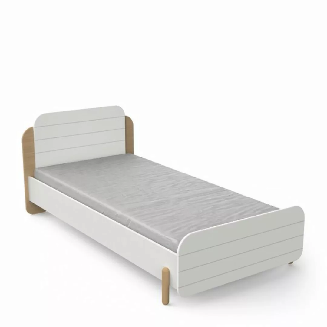 PREISBRECHER Einzelbett EDAJ, in weiß - 204,1x78,5x102,1cm (BxHxT) günstig online kaufen