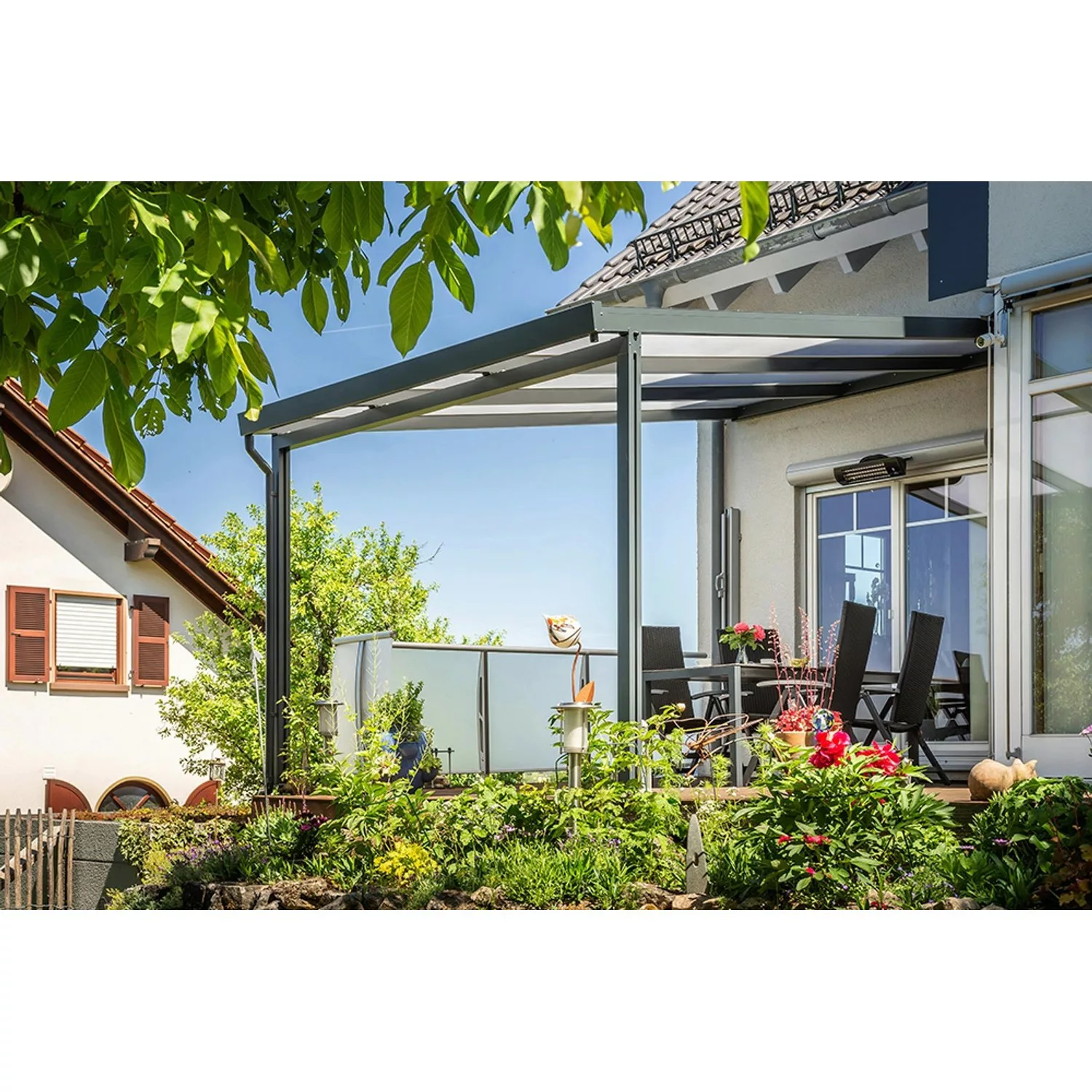 Gutta Terrassenüberdachung Premium 309 cm x 306 cm Anthrazit Polycarbonat S günstig online kaufen