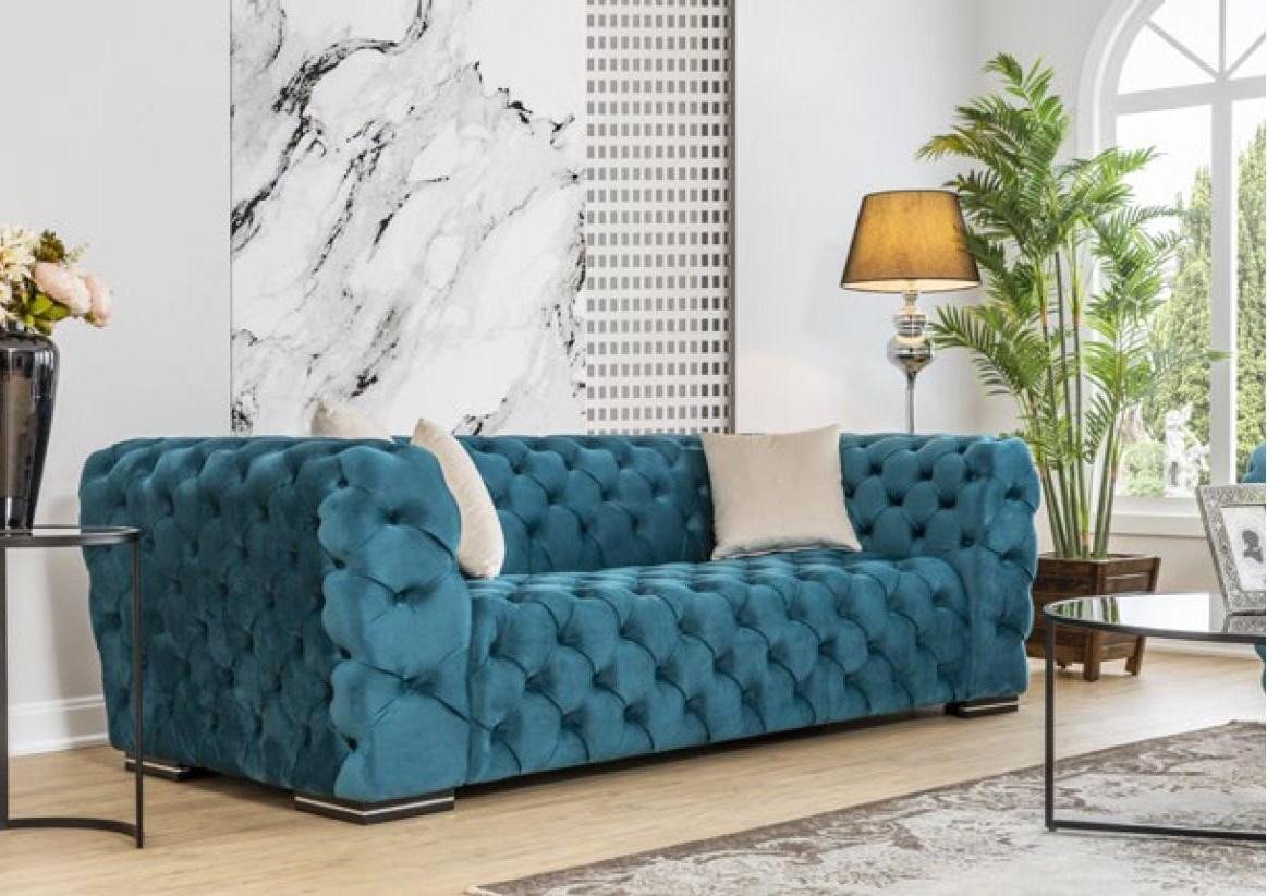 Xlmoebel Sofa Luxuriöses blaues Wohnzimmer-Sofa mit 4 Sitzplätzen im, Herge günstig online kaufen