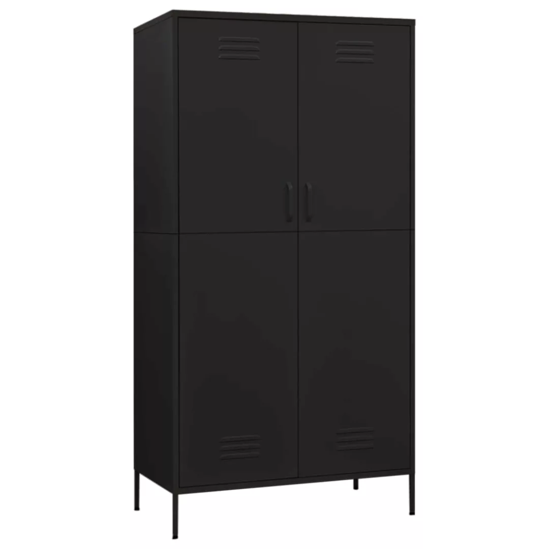 Kleiderschrank Schwarz 90x50x180 Cm Stahl günstig online kaufen