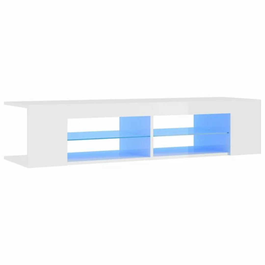 vidaXL TV-Schrank TV-Schrank mit LED Leuchten Hochglanz-Weiß 135x39x30 cm L günstig online kaufen